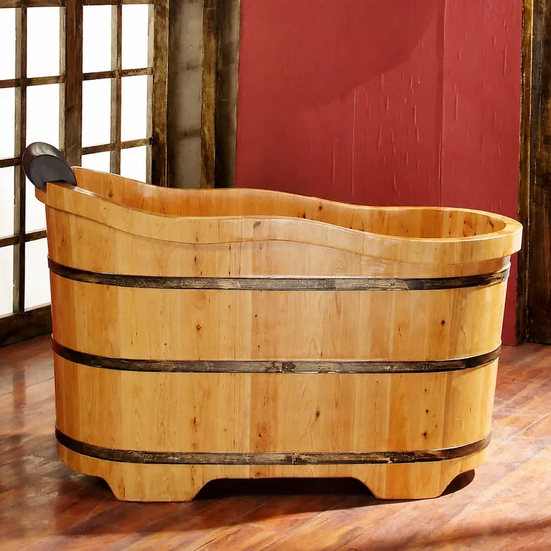 Spa Wellness Nature - Zedernholz-Badewanne Großes Holzbadefass für Erwachsene Fußbadewanne